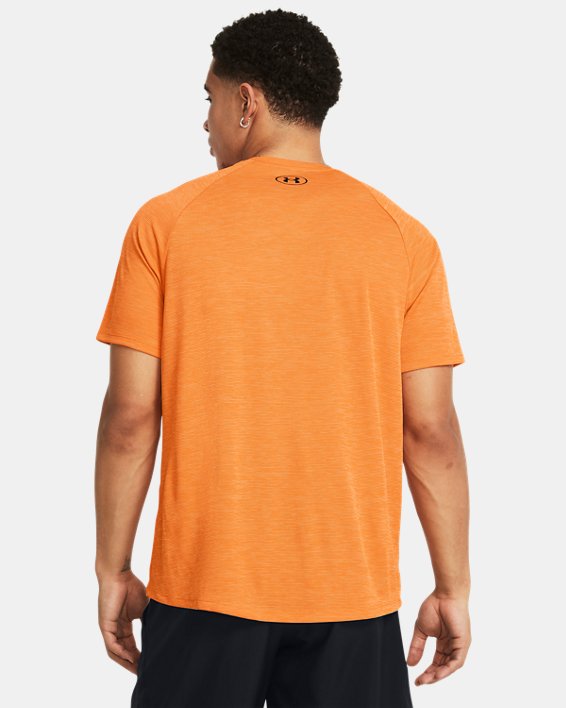 Herenshirt UA Tech™ Textured met korte mouwen, Orange, pdpMainDesktop image number 1